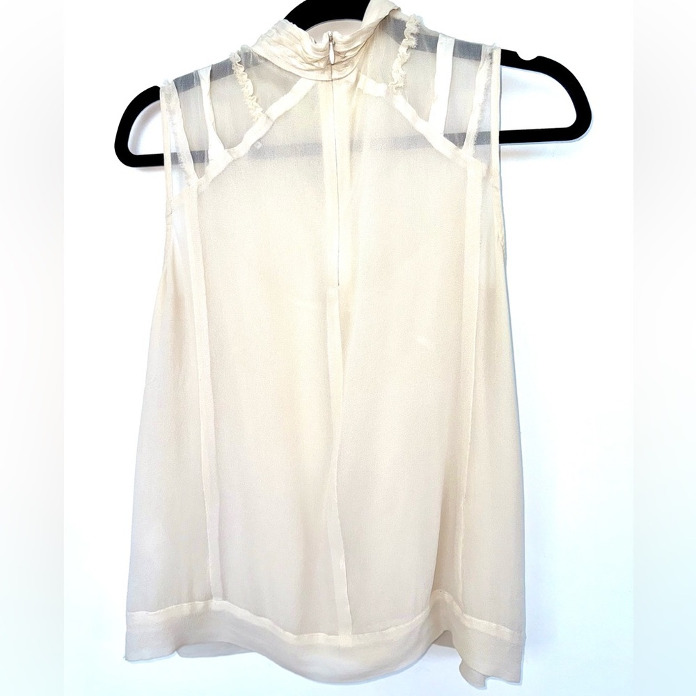 Nanette Lepore White Sleeveless Bib Collar Blouse - Picture 7 of 7
